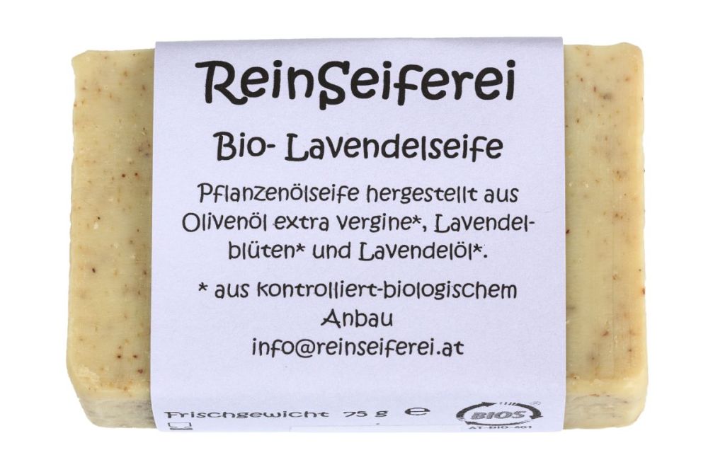 BIO - Lavendelseife - reine Naturseife - kalt gerührte Handseife aus Österreich - 75 g