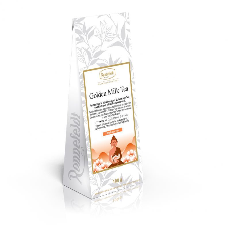 Ronnefeldt - Golden Milk Tea - Aromatisierte Mischung aus Schwarzem Tee und Kurkuma mit Sahnegeschma